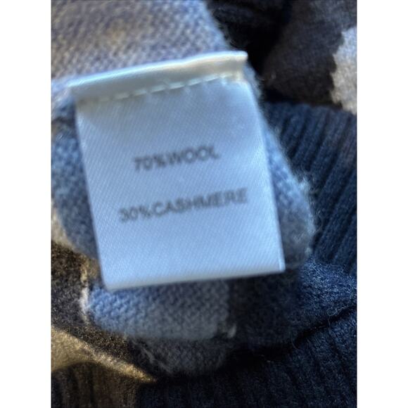 Greyson Mens Cashmere Long Sleeve Camouflage Print Sweater Blue Size L - Picture 8 of 8